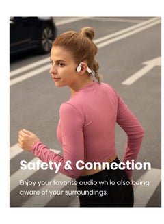 SHOKZ OpenMove Bluetooth Wireless Headphones With Mic, Bone Conduction Wireless Headset White  - Image 2
