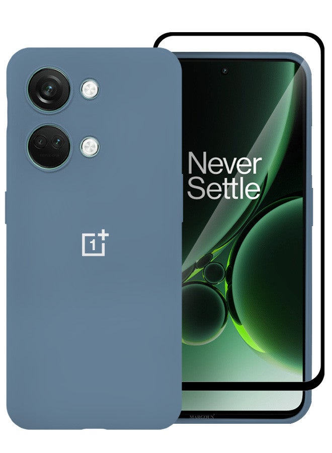 MARGOUN - (for OnePlus Nord 3) 2 Pack Case and Screen Protector Soft Slim Protective Case Scratch and Bump Resistant Cover Warm Blue - Image 1