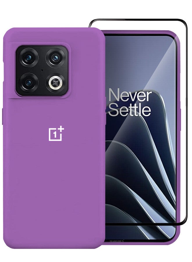 MARGOUN (for OnePlus 10 Pro) 2 Pack Case and Screen Protector Soft Slim Protective Case Scratch and Bump Resistant Cover Purple  - Image 2