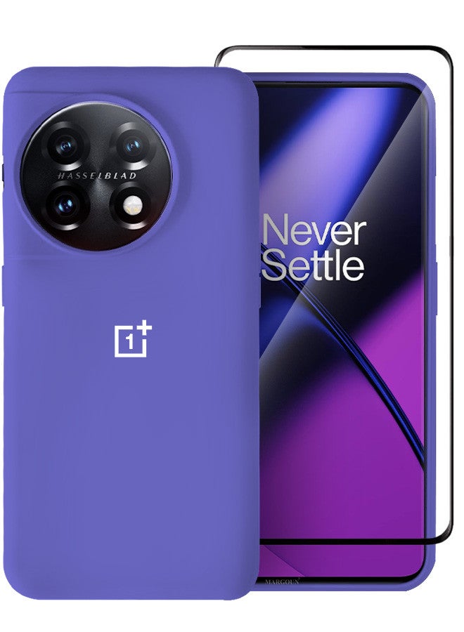 MARGOUN (for OnePlus 11) 2 Pack Case and Screen Protector Soft Slim Protective Case Scratch and Bump Resistant Cover Purple - Image 2