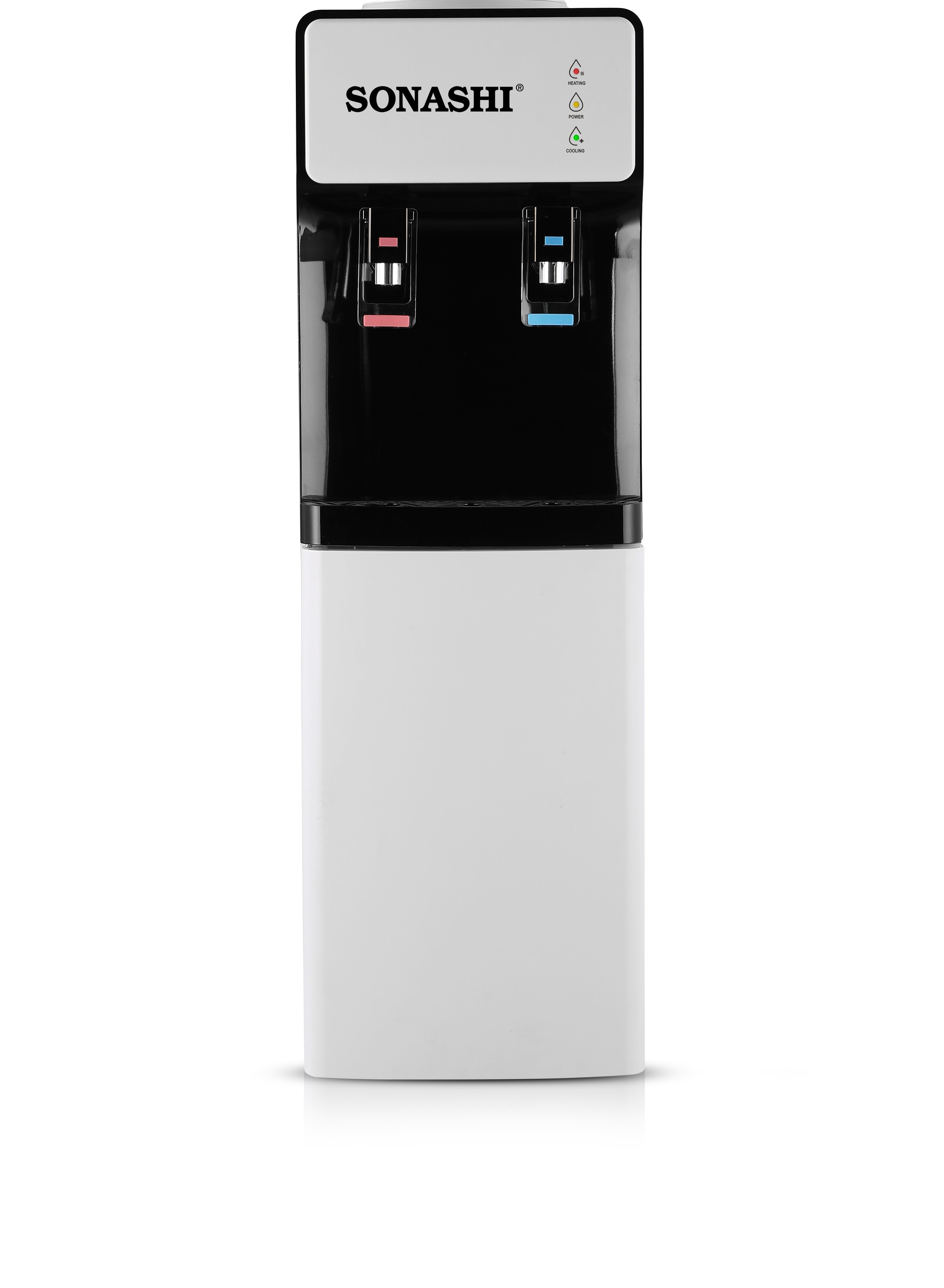 Water Dispenser - Top Load with Hot & Cold Taps | Touch Control Model - LED Indicator, Compressor Cooling, and Cabinet | 1L Heating and 3L Cooling Capacity | Floor-Standing Design SWD-44N White 