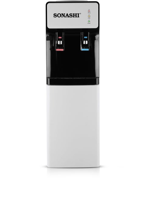 Water Dispenser - Top Load with Hot & Cold Taps | Touch Control Model - LED Indicator, Compressor Cooling, and Cabinet | 1L Heating and 3L Cooling Capacity | Floor-Standing Design SWD-44N White