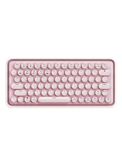 Ralemo Pre5 multi-mode wireless mechanical keyboard with Backlight (BT 4.0/BT 5.0/2.4G) Connect upto 4 Devices, USB-C Rechargeable interface | Dot Keycap, Multi-Media hotkeys Pink