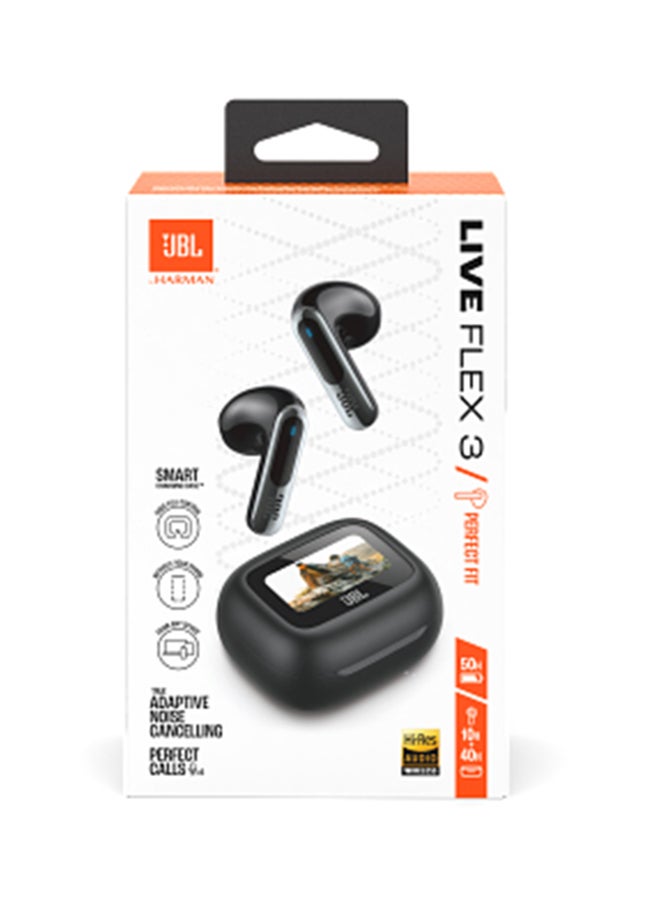 JBL - Live Flex 3 True Wireless Noise Cancelling Open-Stick Earbuds Black - Image 1