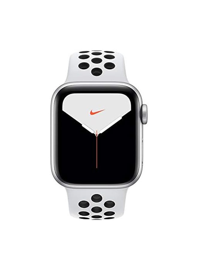 Apple - Renewed - Watch Nike Series 5 GPS + Cellular, 44mm Silver Aluminium Case With Pure Platinum/Black Sport Band Silver - Image 1