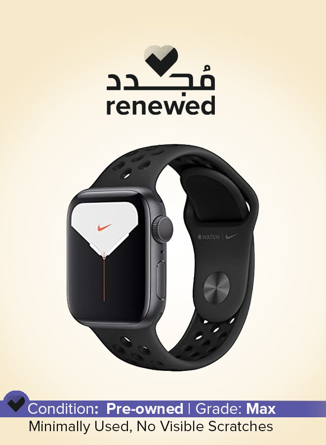 ابل  Renewed - Watch Nike Series 5 GPS + Cellular, 40mm Space Gray Aluminium Case With Anthracite/Black Sport Band Grey - Image 1