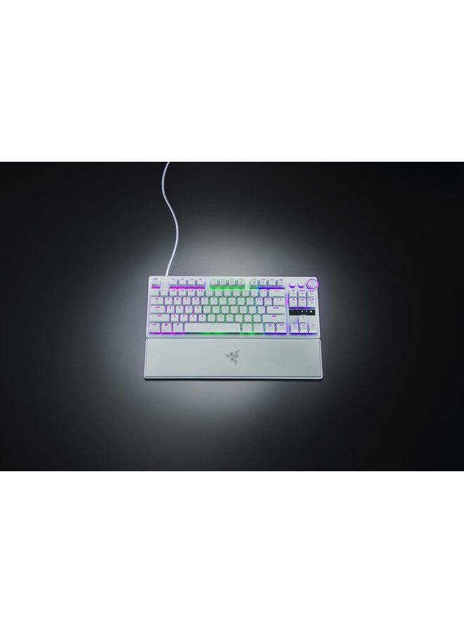 RAZER - Huntsman V3 Pro TKL Mechanical Gaming Keyboard, Analog Optical Switch Gen-2, Doubleshot PBT Keycaps, N-key Rollover w/ Anti-ghosting, Detachable Type C, ENG-US Layout, RZ03-04981700-R3M1 White - Image 1
