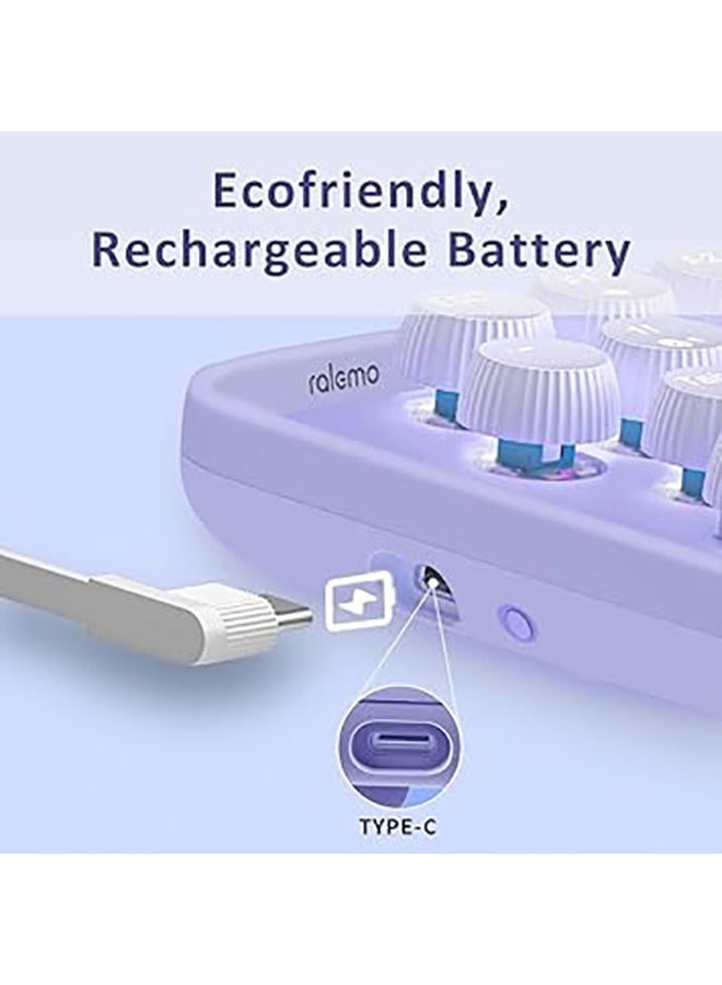 رابو لوحة مفاتيح ميكانيكية لاسلكية متعددة الأوضاع Ralemo Pre5 مع إضاءة خلفية (BT 4.0/BT 5.0/2.4G) توصيل ما يصل إلى 4 أجهزة، واجهة USB-C قابلة لإعادة الشحن | Dot Keycap، مفاتيح تشغيل الوسائط المتعددة - Image 2