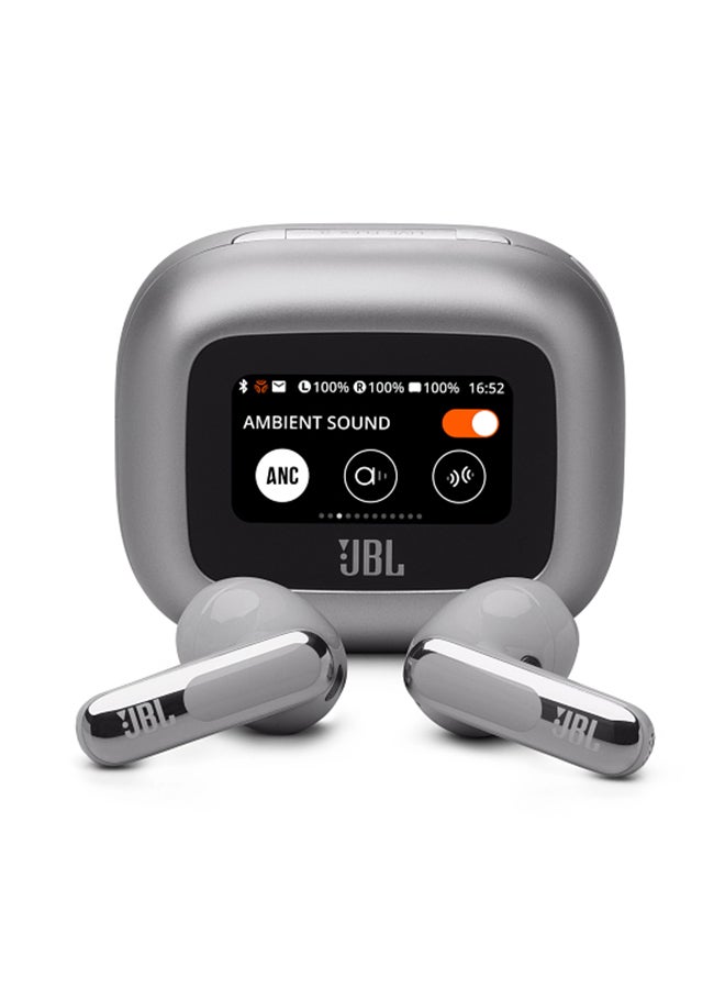 JBL - Live Flex 3 True Wireless Noise Cancelling Open-Stick Earbuds Silver - Image 1
