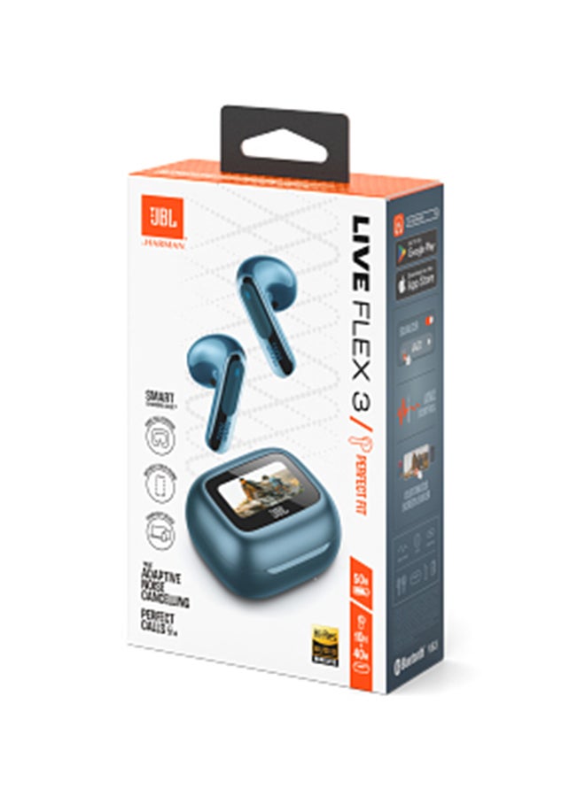 JBL - Live Flex 3 True Wireless Noise Cancelling Open-Stick Earbuds Blue - Image 1
