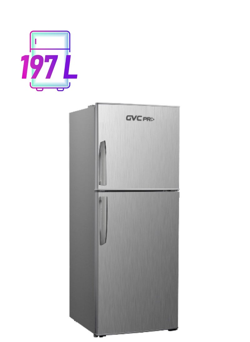 gvc pro Refrigerator And Freezer On Top 7 Feet GVRF-350S Grey - Image 1