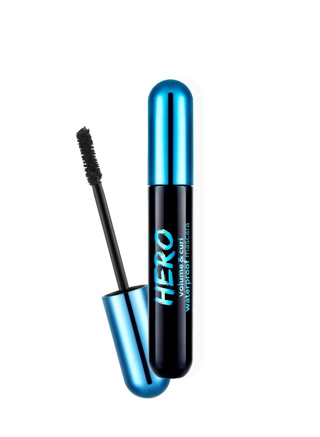 flormar Hero Volume Curl Waterproof Mascara – Brush Design, Clump-Free, Volume, Curling, Smudge-Resistant Black - Image 1