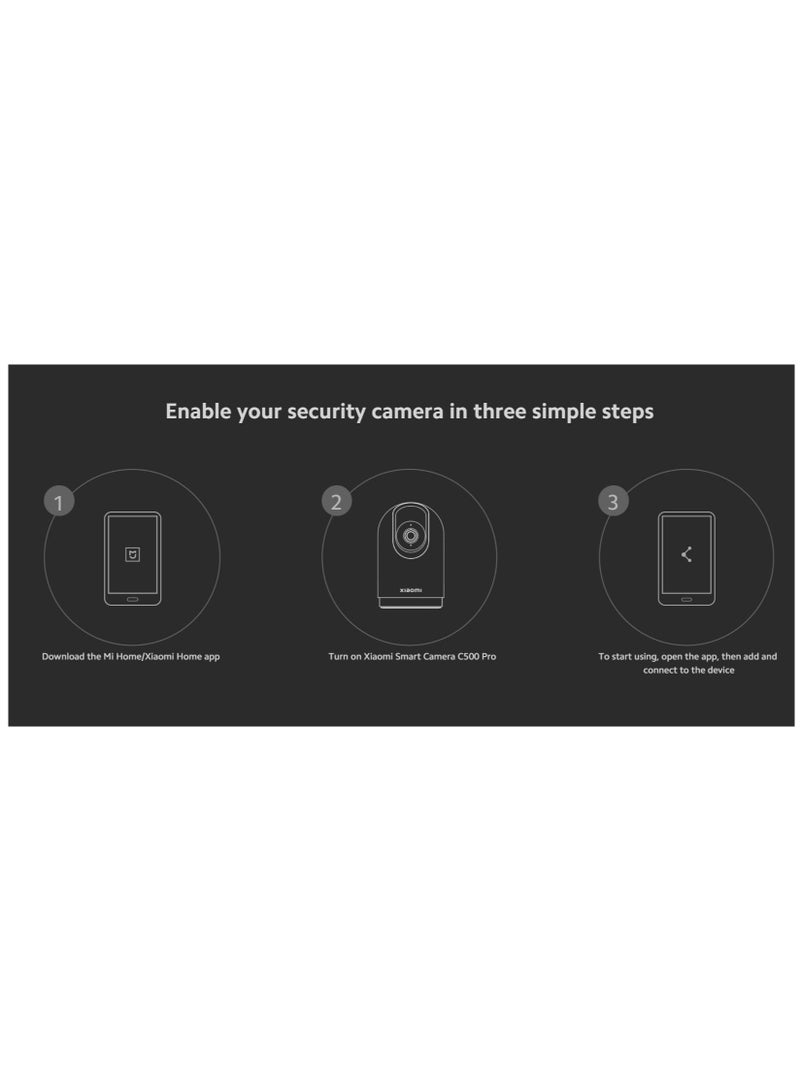 Xiaomi - Smart Camera C500 Pro | 5MP | HDR | Pet Detection | Dual-Motor Pan-Tilt Zoom | 360° Horizontally And 114° Vertically | White - Image 1
