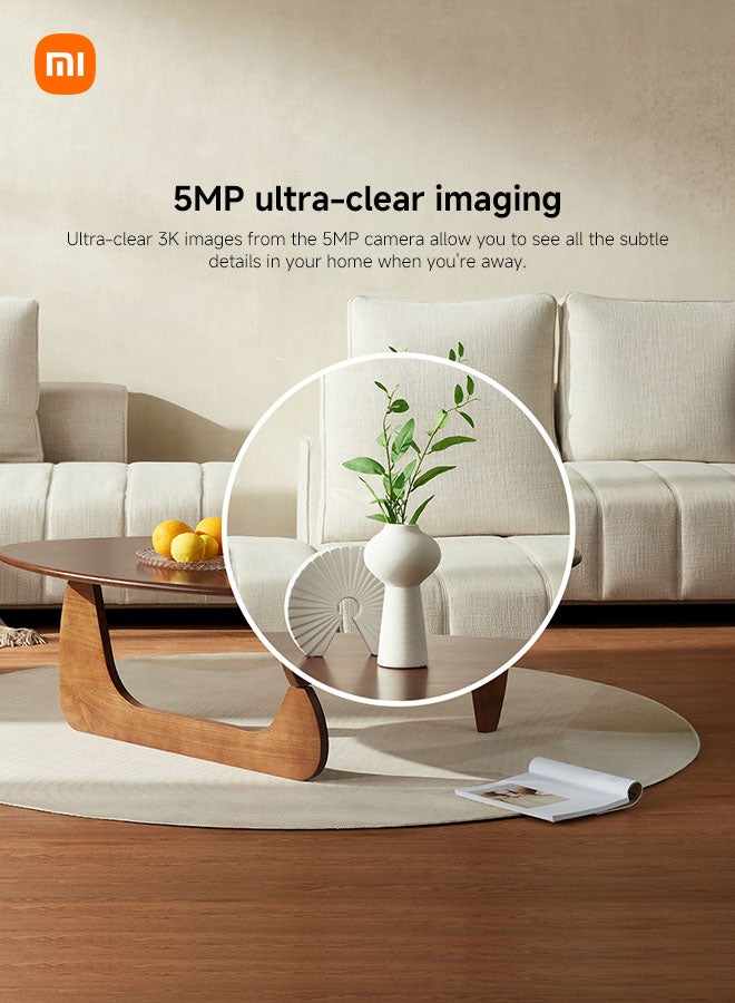 Xiaomi Smart Camera C500 Pro | 5MP | HDR | Pet Detection | Dual-Motor Pan-Tilt Zoom | 360° Horizontally And 114° Vertically | White - Image 4