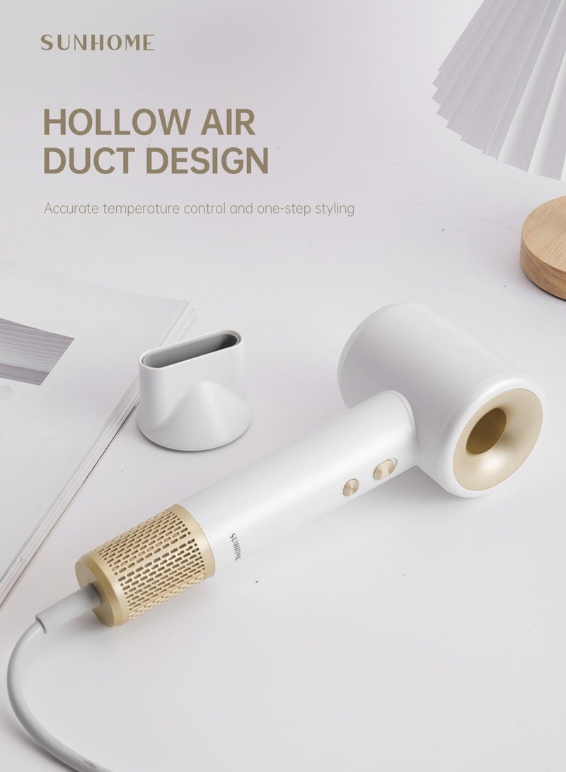 Supersonic 110000 RPM Professional Ionic Blow Dryer for Fast Drying Hypersonic Low Noise Constant Temperature Without Damaging Hair with 360° Rotating Magnetic Nozzle White - pnsku/N70092746V/45/_/1720846871/9b4e209e-874e-466c-9eb6-61224653ed33