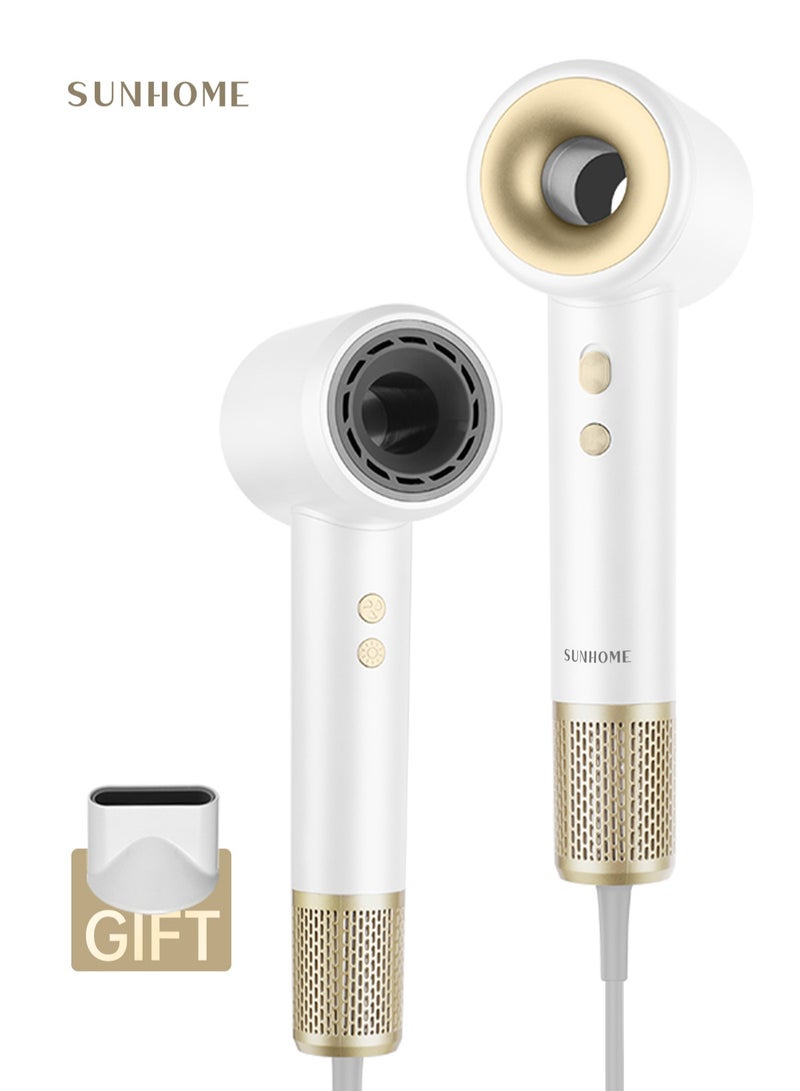 Supersonic 110000 RPM Professional Ionic Blow Dryer for Fast Drying Hypersonic Low Noise Constant Temperature Without Damaging Hair with 360° Rotating Magnetic Nozzle White - pnsku/N70092746V/45/_/1720846936/b9f746e4-bacb-4005-a2c4-4adb701da898