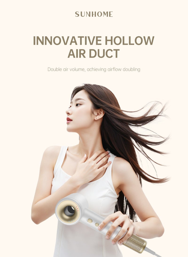 Supersonic 110000 RPM Professional Ionic Blow Dryer for Fast Drying Hypersonic Low Noise Constant Temperature Without Damaging Hair with 360° Rotating Magnetic Nozzle White - pnsku/N70092746V/45/_/1720846940/7e2a6313-389e-4dee-8d67-30b079309c76