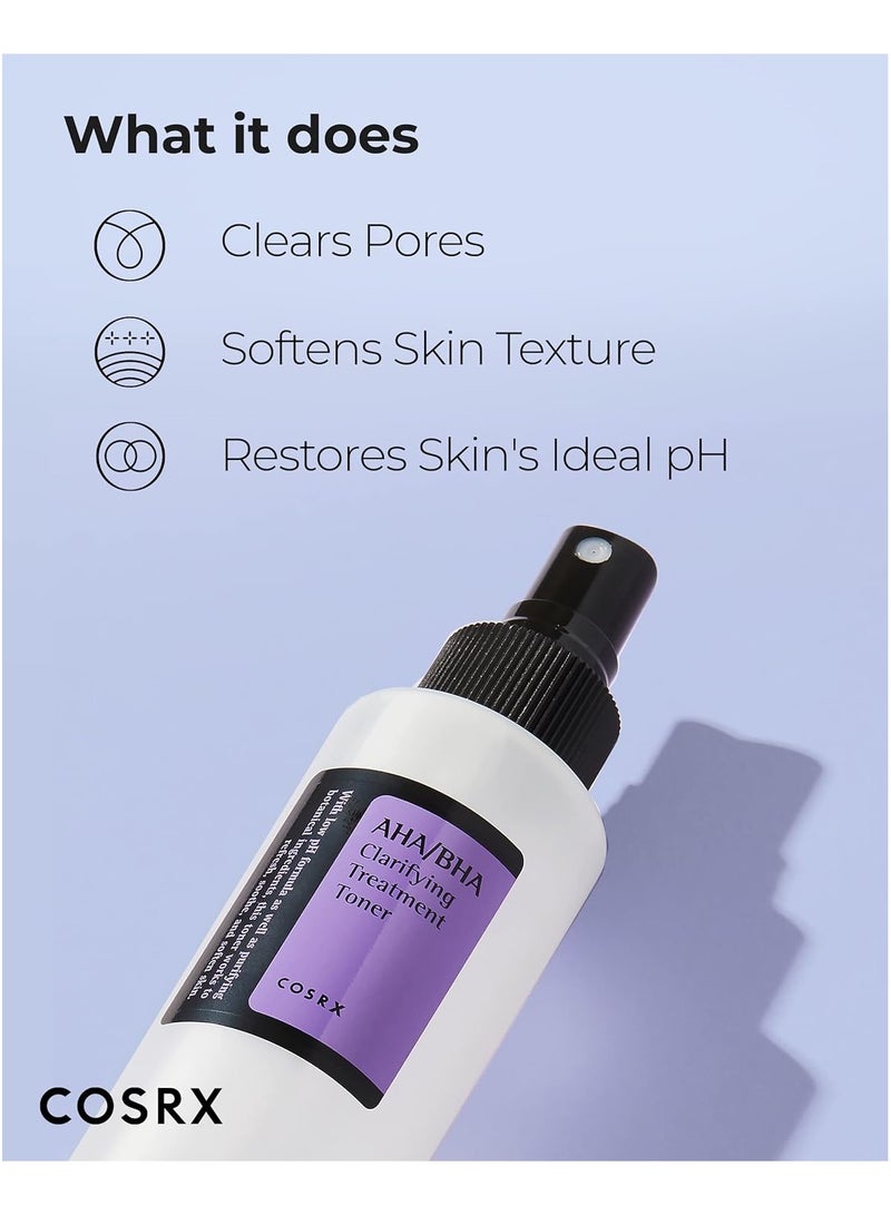 تونر معالج منقي AHA/BHA، بخاخ تقشير الوجه للرؤوس البيضاء والمسام والبشرة غير المستوية، حبر كوري - Image 3