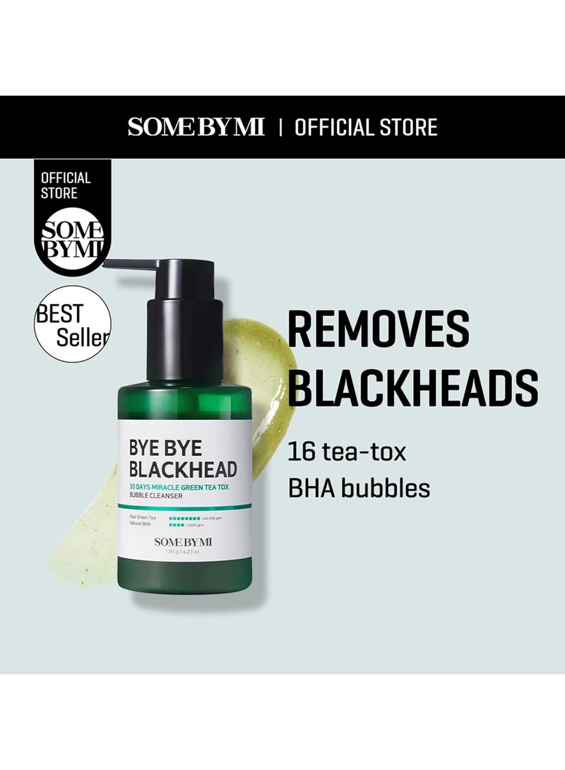 Some by Mi Bye Bye Blackhead 30 Days Miracle Green Tea Tox Bubble Cleanser 120grams  - Image 2