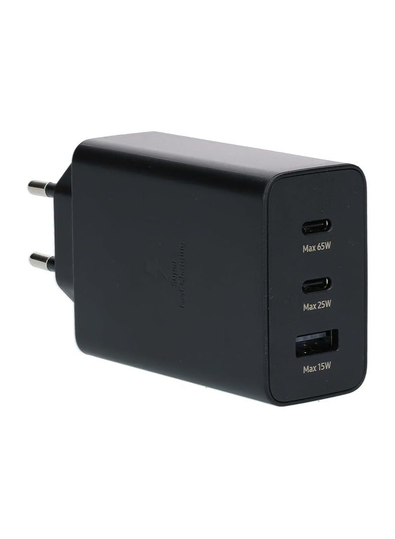 Samsung Trio 65W PD Travel Adapter 2 Pin Black  - Image 1