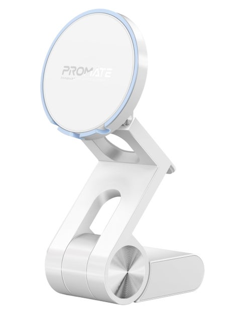 Extendable Phone Mount with Foldable Stand, Ideal for Apple Continuity Camera Users, MagSafe Compatibility, Perfect Desk View for iPhone, iMac & MacBooks,All Types of Displays,VersaMount White