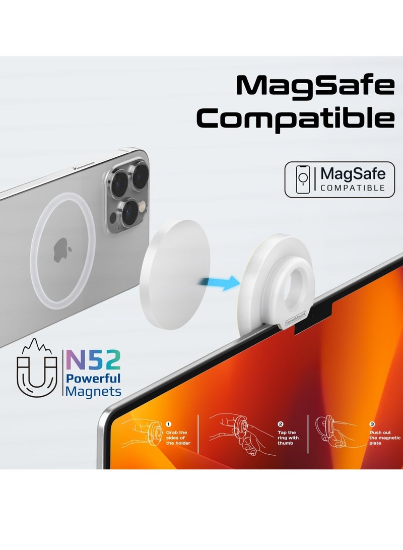 بروميت - حامل هاتف قابل للتمديد مع حامل قابل للطي، مثالي لمستخدمي كاميرا Apple Continuity، متوافق مع MagSafe، عرض مكتبي مثالي لأجهزة iPhone وiMac وMacBooks، جميع أنواع الشاشات، VersaMount - Image 1