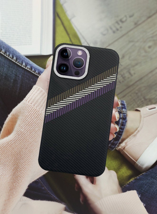 MARGOUN (for iPhone 14 Pro Max) 3 Pack Case Cover and 2 Screen Protectors Carbon Fiber Pattern Phone Case Slim Shockproof Back Cover Black/Purple/Green - Image 5