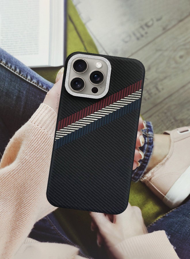 MARGOUN (for iPhone 15 Pro) 2 Pack Case Cover and Screen Protector Carbon Fiber Pattern Phone Case Slim Shockproof Back Cover Black/Red/Blue  - Image 5
