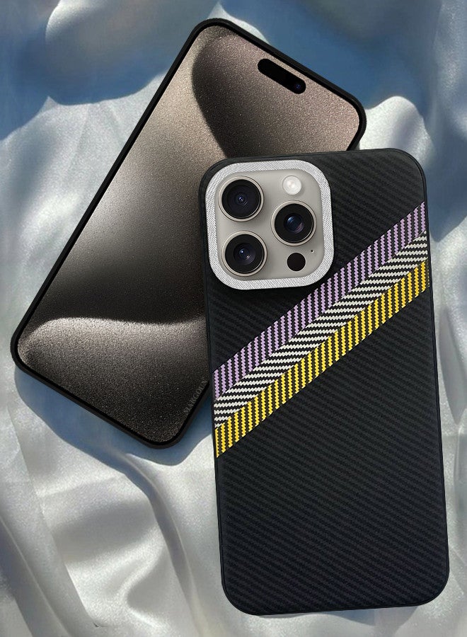 مارجون (لآيفون 15 برو ماكس) غلاف حماية بتصميم ألياف الكربون، غلاف خلفي رفيع ومضاد للصدمات - Image 1