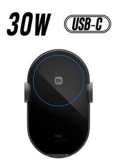 Xiaomi Mi 30W Max Qi Wireless Car Charger Auto Pinch with Intelligent Infrared Sensor Fast Charging Car Phone Holder Black  - Image 1