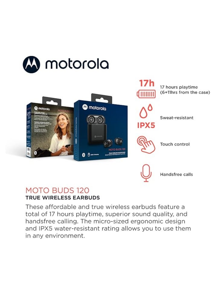 Motorola - Moto Buds 120 Black - Image 1