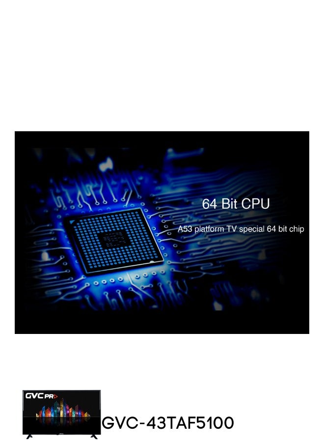 جي في سي برو - تلفزيون عالي الدقة مقاس 43 بوصة مع منافذ USB وHDMI - GVC-43TAF5100 - Image 1