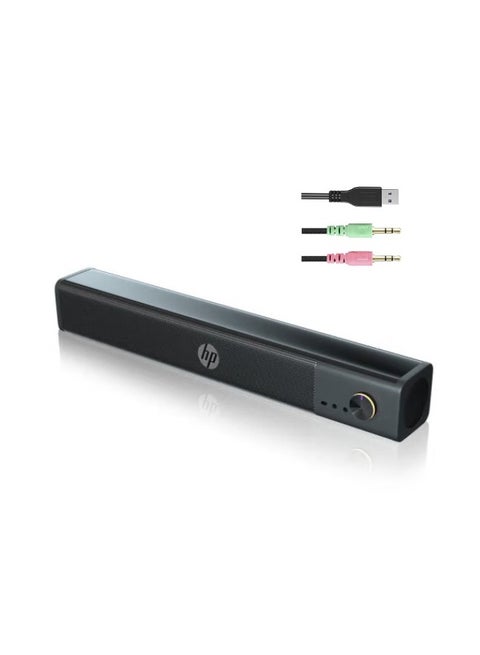 Audio TV Computer Desktop Home Small Speaker Strip Wired Active Subwoofer Gaming Notebook WS10 PRO Black