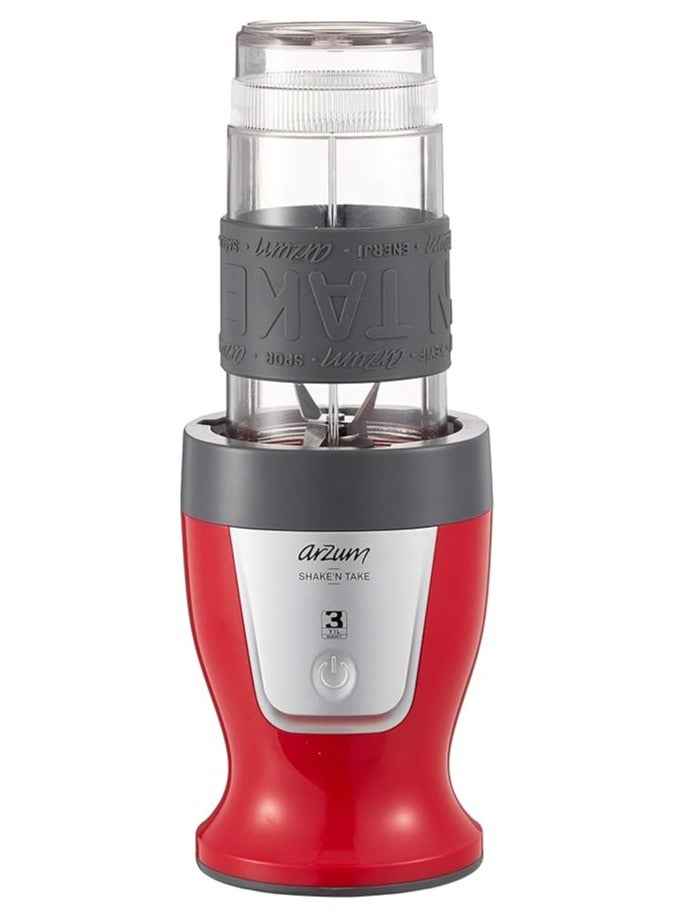 Arzum Personal Blender – 300 watt --570ml and 400 ml tritan bottles. – Red 300 W AR1032 Red - Image 2