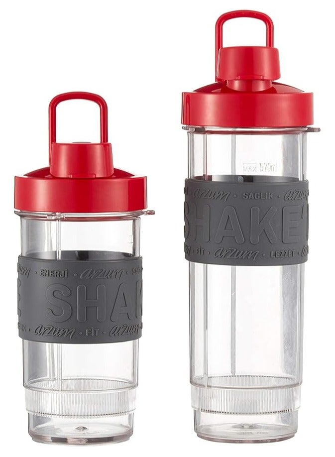 Arzum Personal Blender – 300 watt --570ml and 400 ml tritan bottles. – Red 300 W AR1032 Red - Image 3