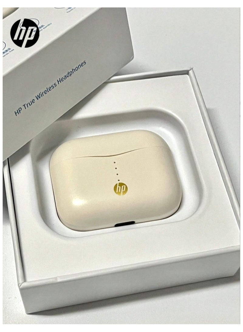 HP - Wireless Headphones, Bt Earphones With Built-In Microphone, Provide Over 30 Hours Of Battery Life And Are Compatible With Android, Apple, And Other Types Of Mobile Devices Beige and Gold - Image 1