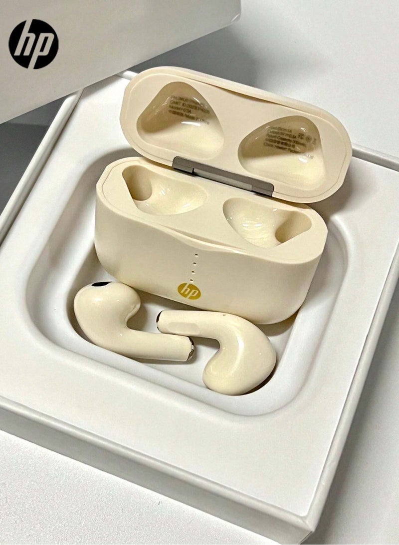 HP - Wireless Headphones, Bt Earphones With Built-In Microphone, Provide Over 30 Hours Of Battery Life And Are Compatible With Android, Apple, And Other Types Of Mobile Devices Beige and Gold - Image 1