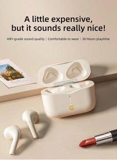 HP Wireless Headphones, Bt Earphones With Built-In Microphone, Provide Over 30 Hours Of Battery Life And Are Compatible With Android, Apple, And Other Types Of Mobile Devices Beige and Gold  - Image 4