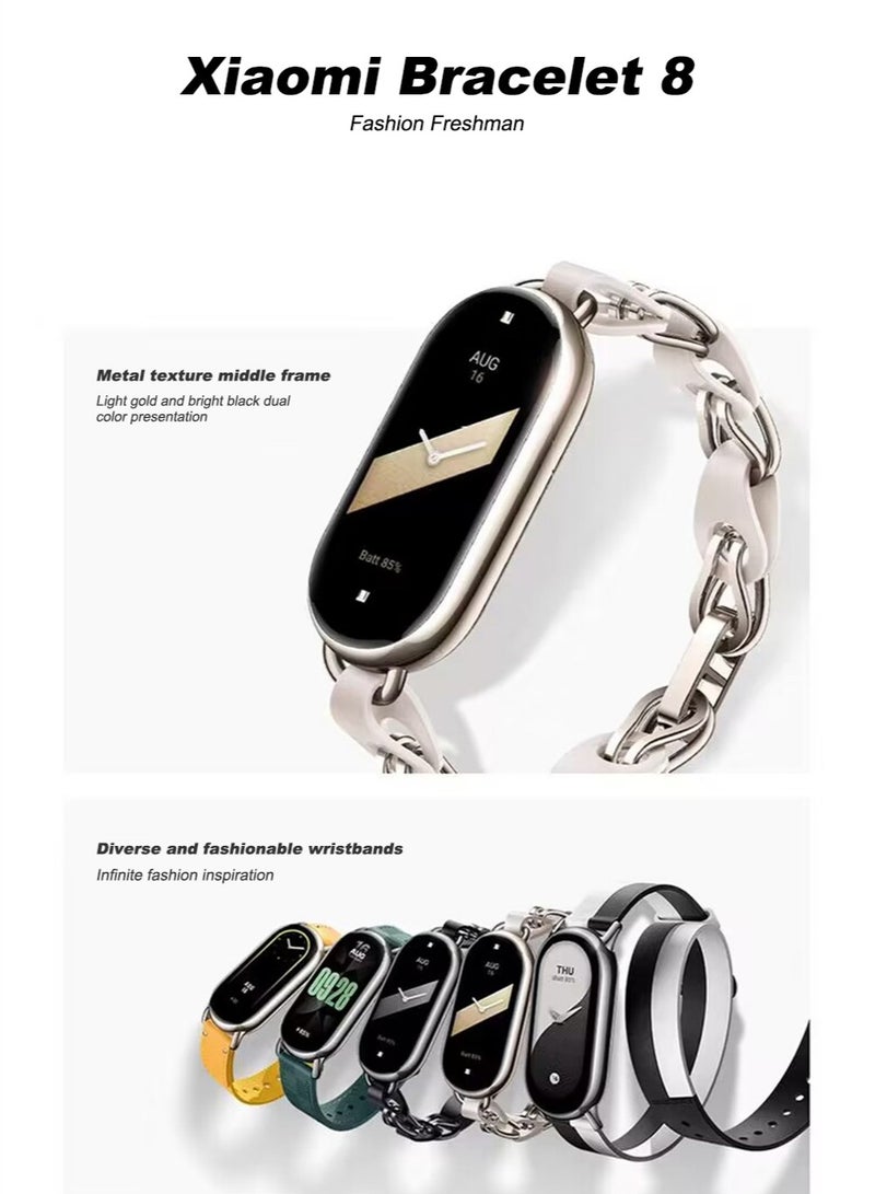 Mi Band 8 سوار ذكي شاشة AMOLED معدل ضربات القلب الأكسجين الدم بلوتوث ساعة رياضية متتبع اللياقة البدنية ساعة ذكية الإصدار العالمي
