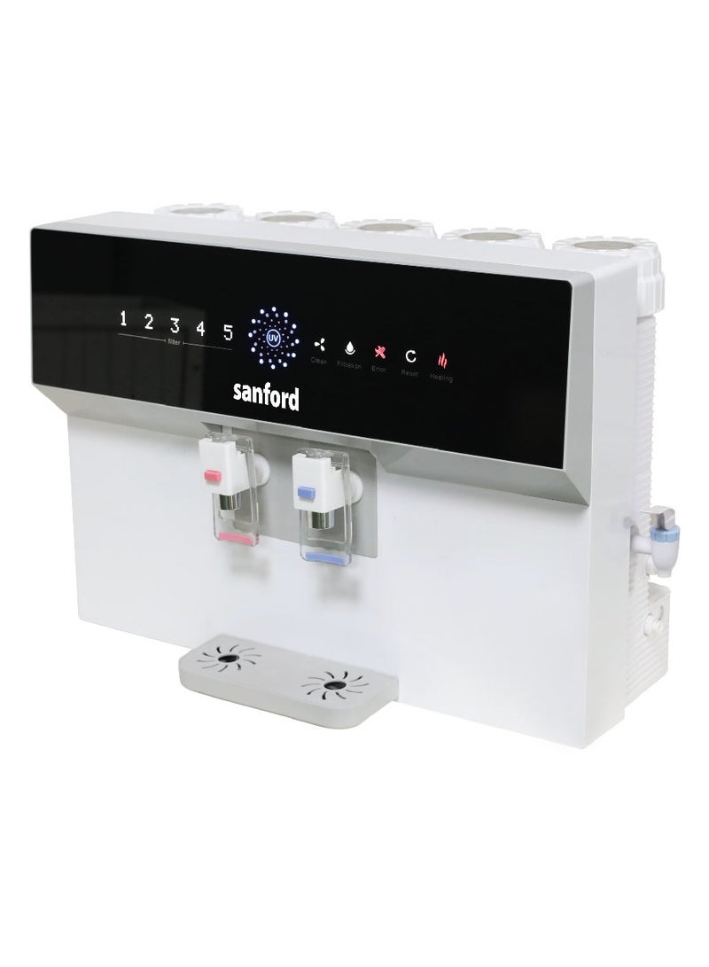 سانفورد جهاز تنقية المياه 2 في 1 بنظام ترشيح التناضح العكسي بالأشعة فوق البنفسجية، ترشيح على 5 مراحل، منافذ مياه ساخنة وعادية، سعة 4 لتر، خزان من الفولاذ المقاوم للصدأ SUS #304، قفل للأطفال، حماية من الحرارة الزائدة - Image 4