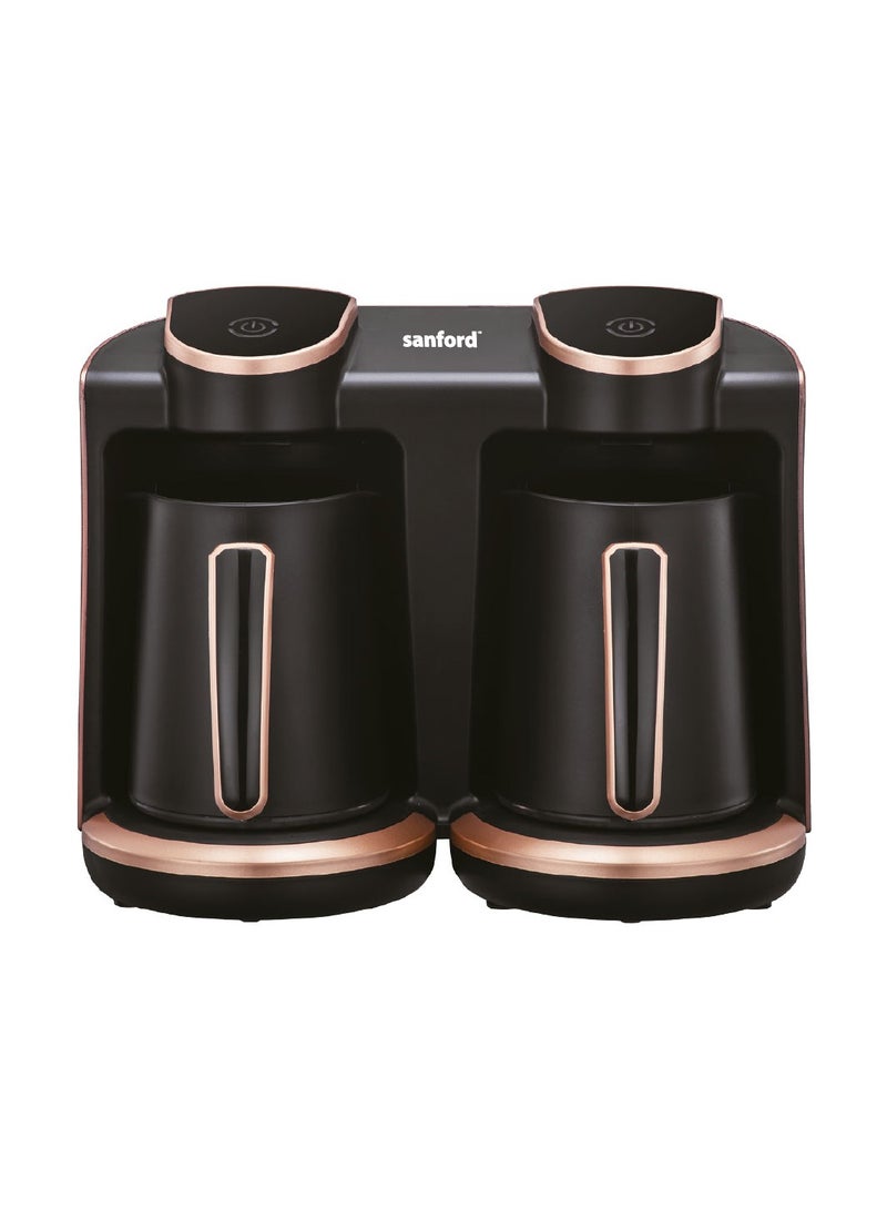 Sanford Turkish Coffee Maker, Stainless Steel Heating Element, Detachable Pots, 8 Cups Of Coffee At One Time 500 ml 800 W SF1393CM BS Black  - Image 2