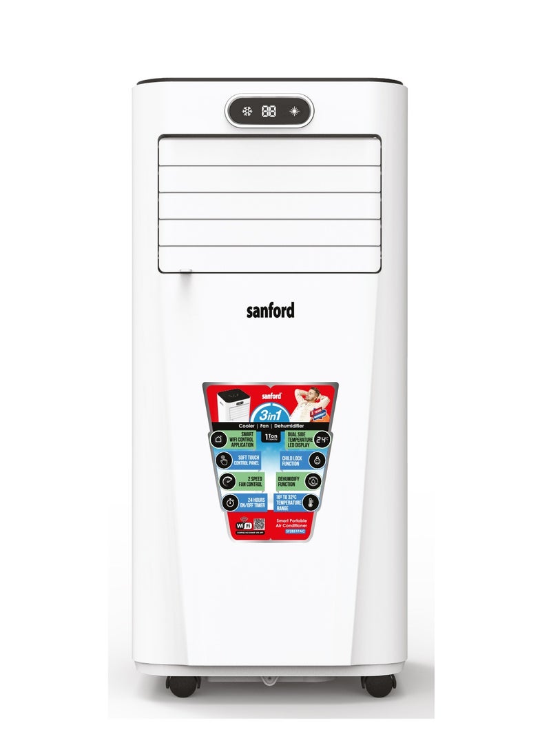 Sanford - Smart 3 in 1 Cooler, Fan, Dehumidifier With Wifi Control, 2 Speed Fan, LED Touch Control 1005 W SF2851PAC BS White - Image 1