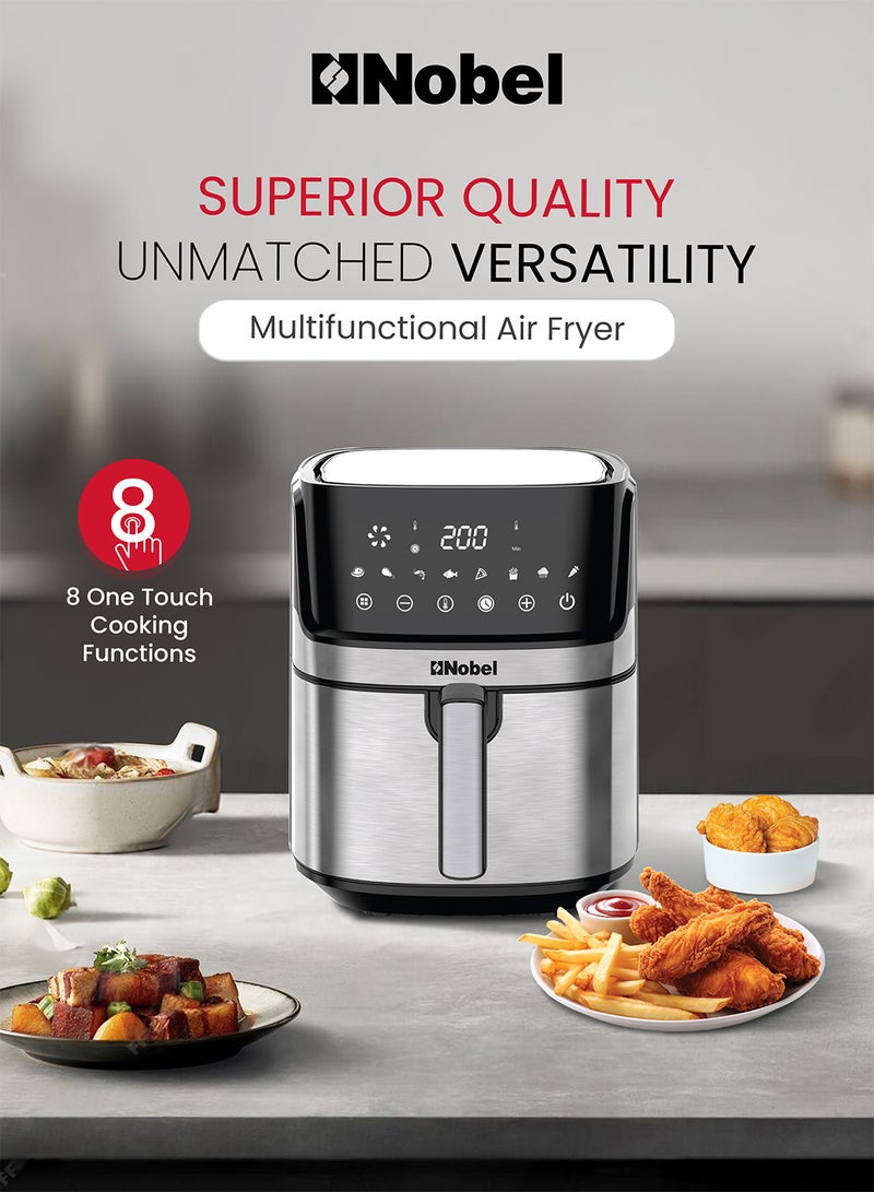 6.5L Multifunctional Air Fryer With Digital Display And One-Touch Cooking 6.5 L 1500 W NAF800 Black