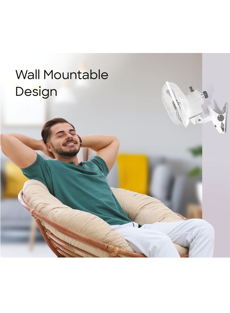 سانفورد مروحة 3 في 1 محمولة مقاس 8 بوصات، مروحة مكتب، مروحة حائط، 2 سرعة تحكم 45 وات - Image 3