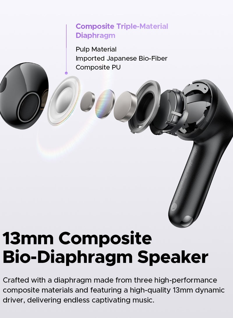 SoundPEATS - Air5 Wireless Headphones With Adaptive Ambient Noise Reduction, Bluetooth 5.4 Headset With 6 Mic, 13 mm Driver, AI Call Noise Reduction And CVC V8.0, 30 Hours Black - Image 1