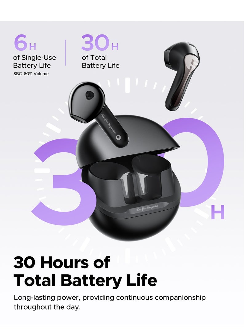 SoundPEATS - Air5 Wireless Headphones With Adaptive Ambient Noise Reduction, Bluetooth 5.4 Headset With 6 Mic, 13 mm Driver, AI Call Noise Reduction And CVC V8.0, 30 Hours Black - Image 1