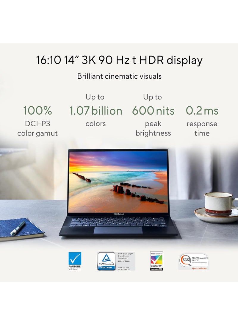 ASUS - UM3402YA Laptop With 14 Inch Display, Ryzen 5-7430U Processor/8GB RAM/512GB SSD/AMD Radeon 530 Graphics/Windows 11 Home English/Arabic Jade Black - Image 1