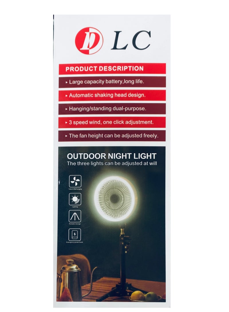 دي إل سي  مروحة للتخييم والأماكن الداخلية مع مصباح - Image 5