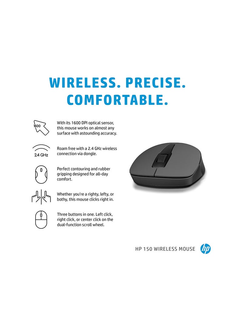 HP 150 Wireless Mouse Black - Image 2