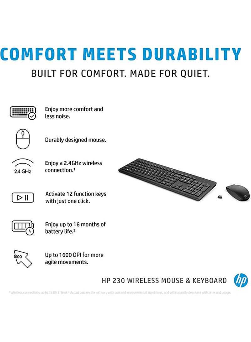 HP 230 Wireless Keyboard & Mouse Combo Black  - Image 4